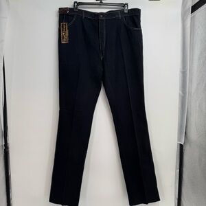 NWD VTG  Sergio Valente Straight Leg Dark Wash Jeans 44 X 39.5 Not Hemmed Black